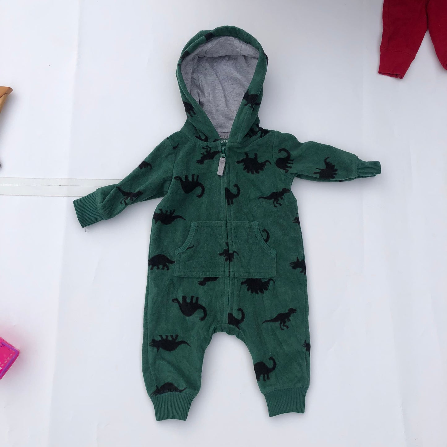 New Green Hooded Sleepsuit12 for 3 Months Old by carter’s