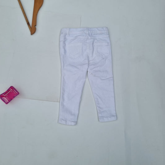 White Denim Trousers for 12-18 months By Primark