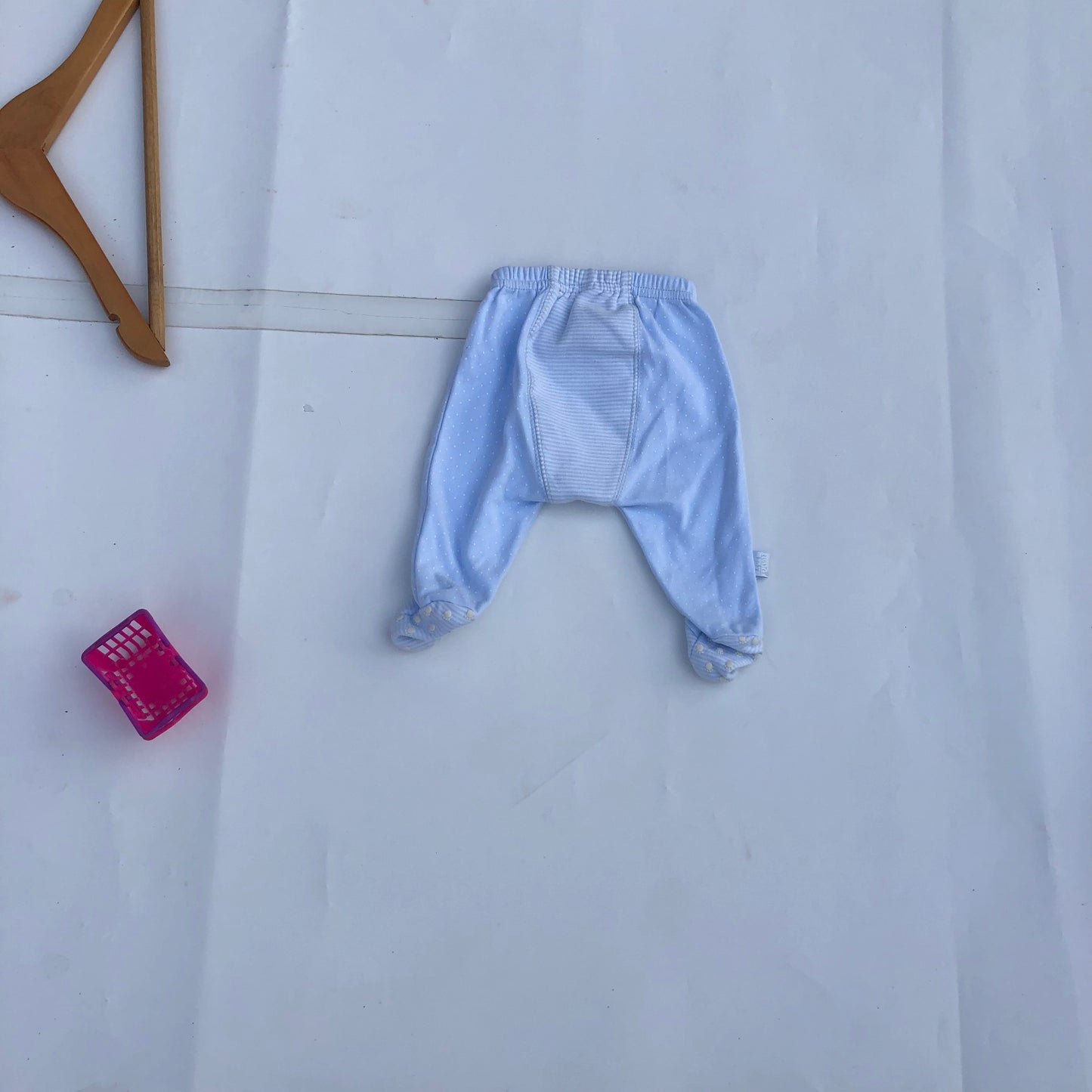 3-6 months pale blue trousers with feet by St. Bernard