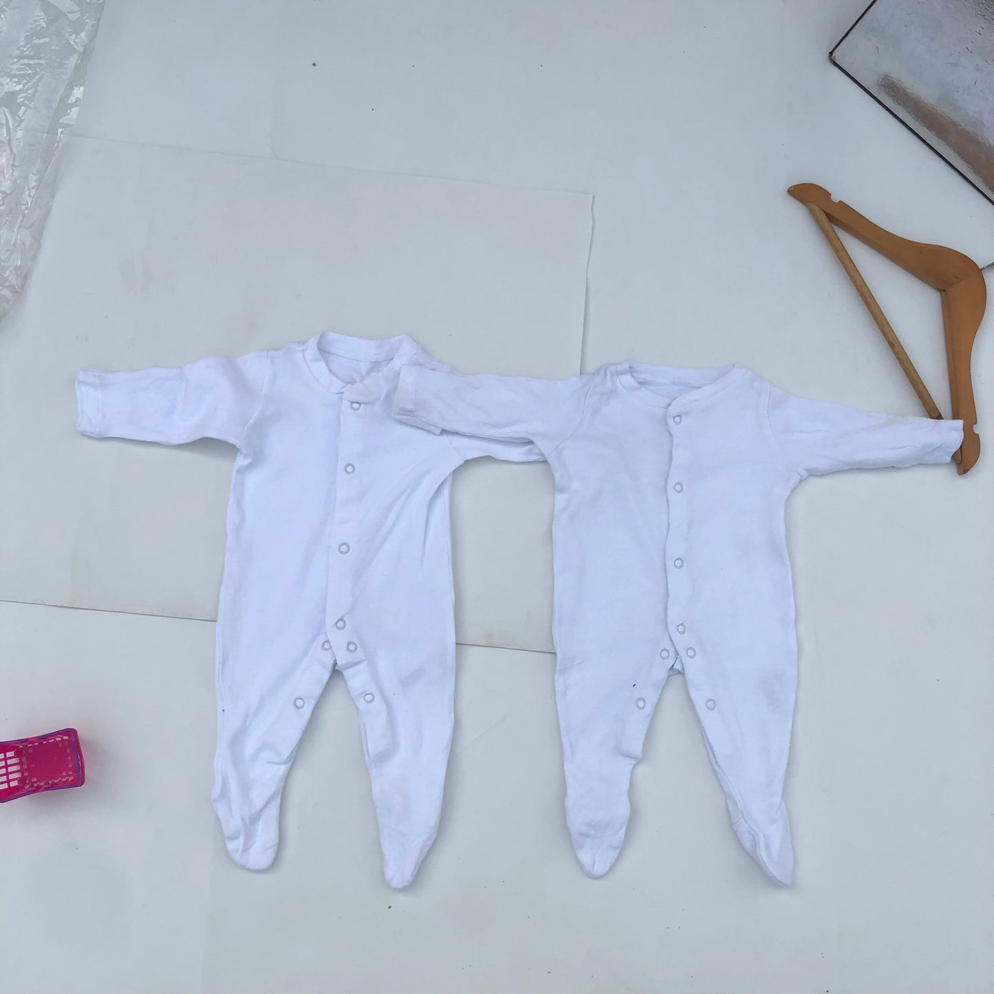 White Sleepsuits Set For 0-1 Month Old