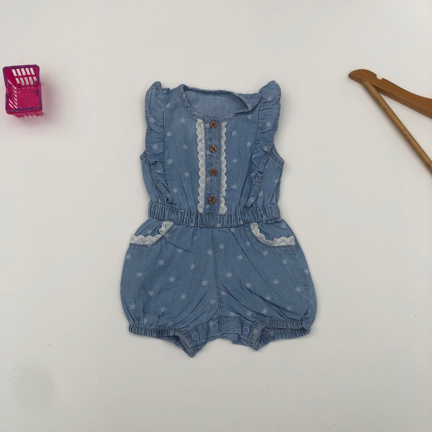 Denim Playsuit For 0-3 Months Old By George