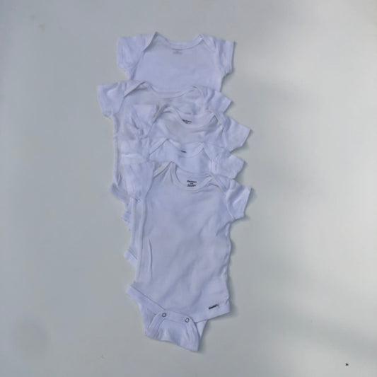 White Bodysuits Bundle For 0-3 Months Old By Gerber