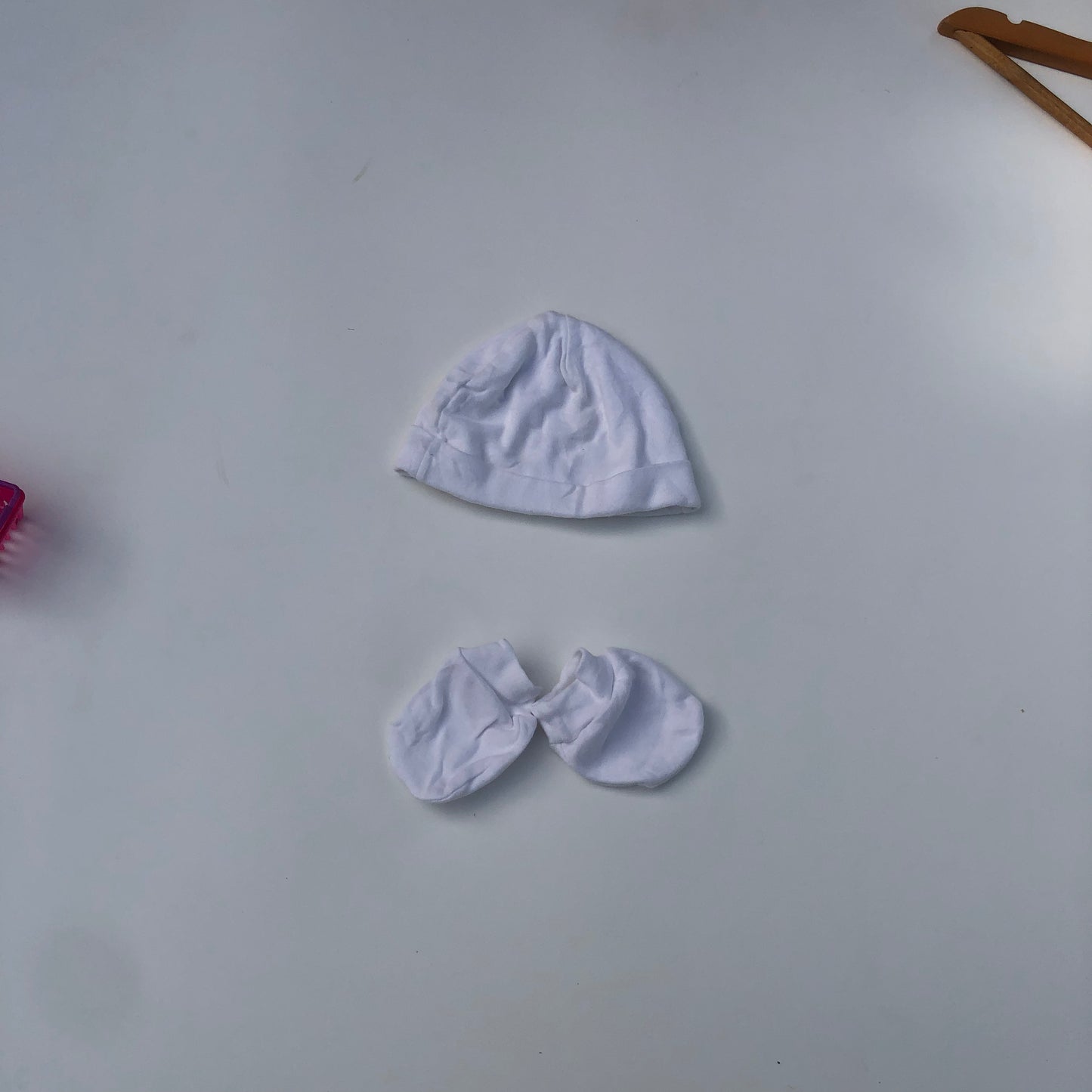 Cap And Mitten Set For 0-3 Months Old