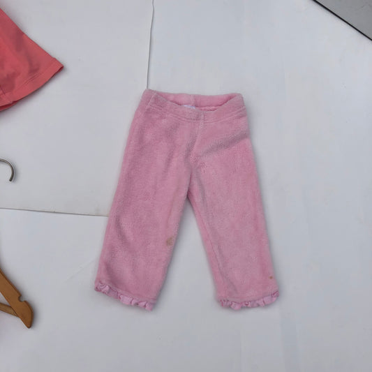 6-9 months old pink fluffy trousers with elastic band