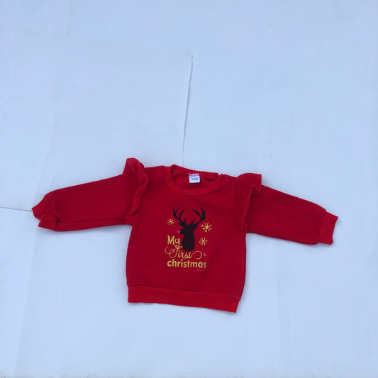 my first chrismas sweat shirt for 9-12 months old