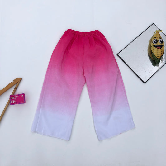 Pink White Chiffon Trousers For 4-5 Years Old